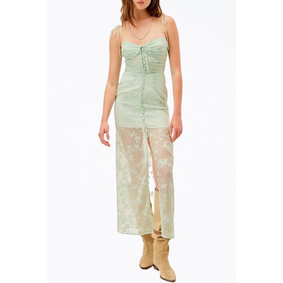 NEW FOR LOVE & LEMONS breanne maxi dress in green